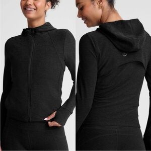 Beyond Yoga Spacedye High Energy Hoodie Jacket Darkest Night Black New